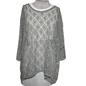 Chicos Green Open Kinit Sweater Size Large